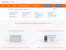 Tablet Screenshot of developer.avalara.com